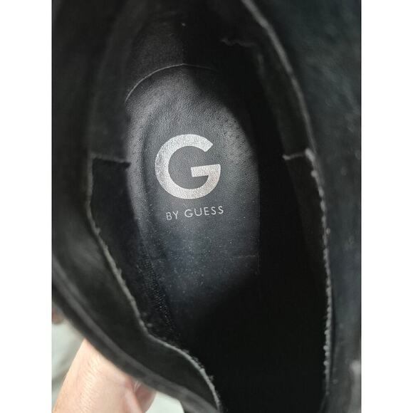 G by Guess Tarrah-SS Black Multi Fabric Faux Suede Booties Lace Up Design Sz 9 - Picture 5 of 7